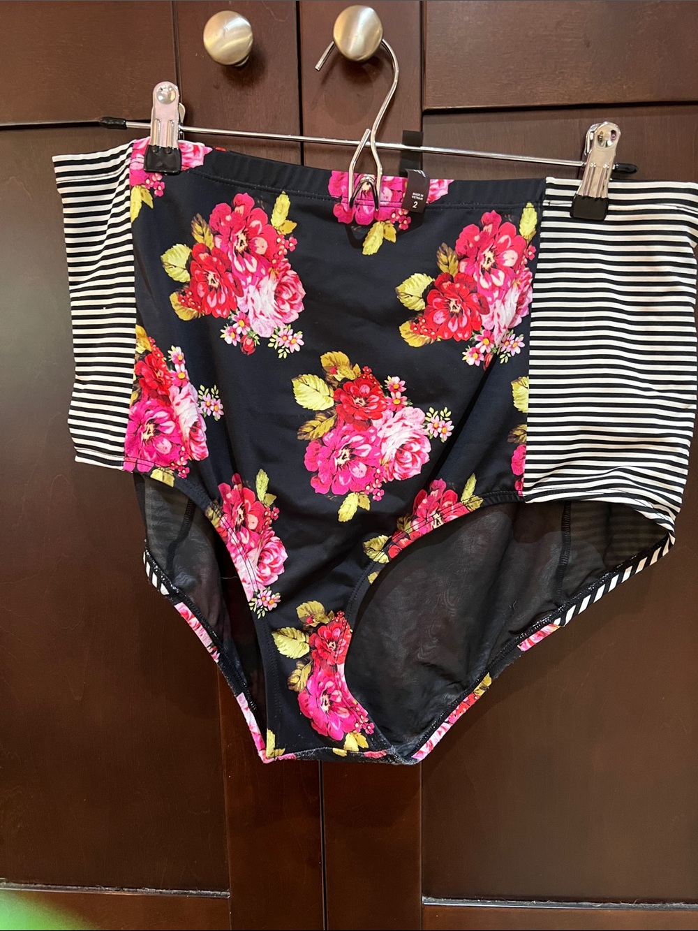 torrid Black Floral Underwire Bikini Top with Pink Accents - Picture 5 of 7